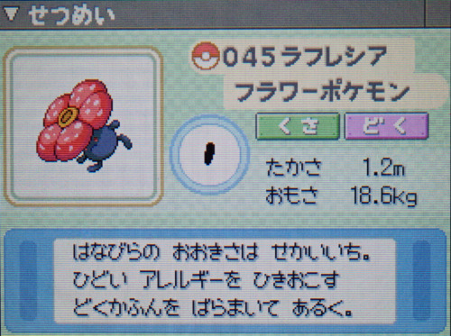 ラフレシア プラチナ ポケモンずかん
