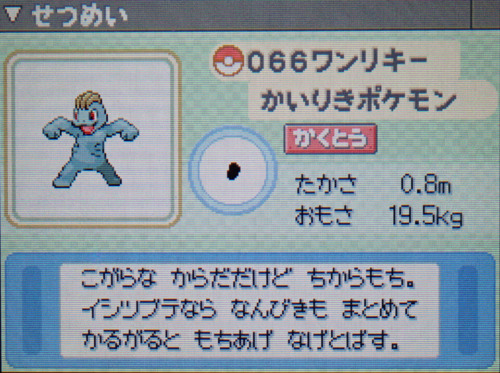 ワンリキー プラチナ ポケモンずかん