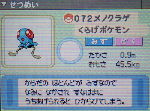 メノクラゲ プラチナ ポケモンずかん