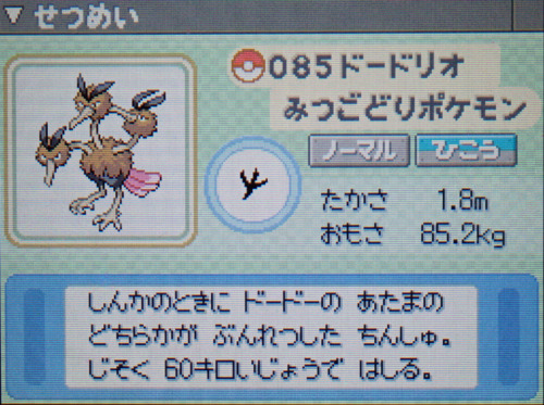 ドードリオ プラチナ ポケモンずかん