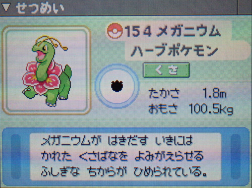 メガニウム プラチナ ポケモンずかん