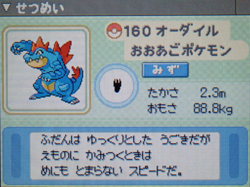 オーダイル プラチナ ポケモンずかん