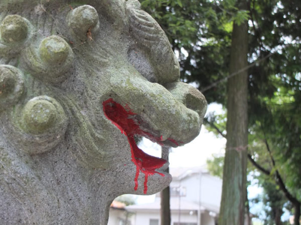 笛吹市石和町小石和　諏訪神社の甲斐狛犬