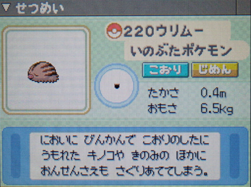ウリムー プラチナ ポケモンずかん