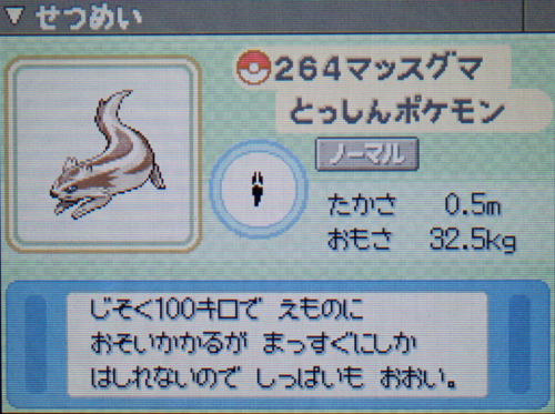 マッスグマ プラチナ ポケモンずかん