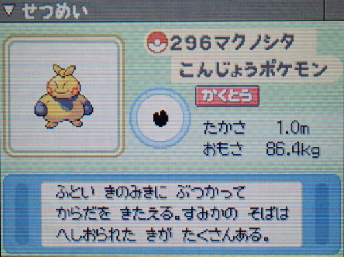 マクノシタ プラチナ ポケモンずかん