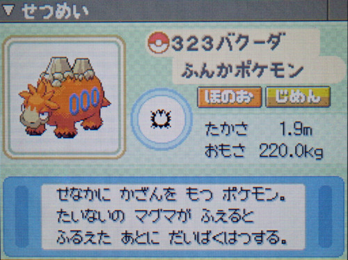 バクーダ プラチナ ポケモンずかん