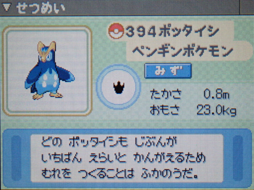 ポッタイシ プラチナ ポケモンずかん