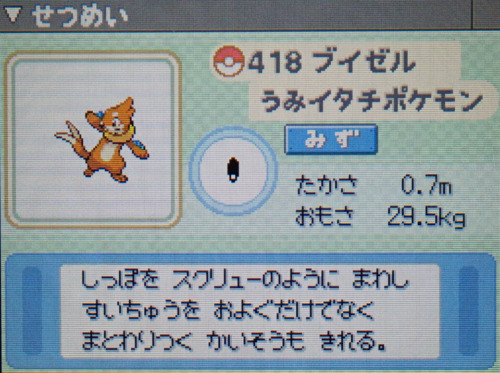 ブイゼル プラチナ ポケモンずかん