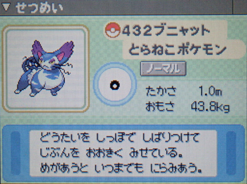ブニャット プラチナ ポケモンずかん