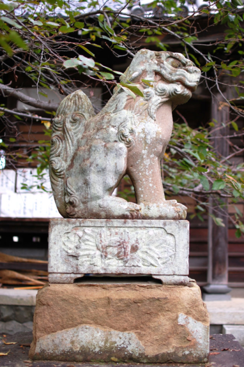 山梨県南アルプス市寺部 神部神社の出雲型狛犬